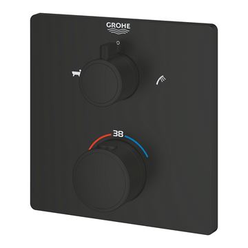 GROHE GROHTHERM vanová podomítková termostatická baterie, pro 2 spotřebiče, matná černá 1022112430 Obrázek - fotka