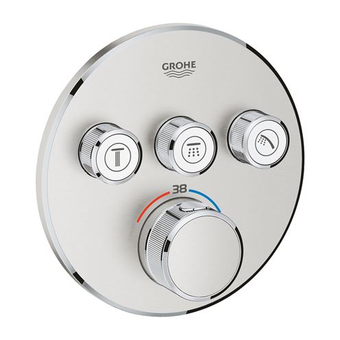 GROHE GROHTHERM SMARTCONTROL podomítková termostatická baterie, pro 3 spotřebiče, Water Saving, supersteel 29121DC0 Obrázek - Hlavní obrázek