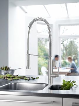 GROHE K7 dřezová baterie, s flexi ramínkem a sprškou, spersteel 32950DC0 Obrázek - fotka