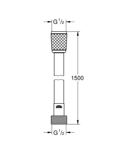 GROHE RELEXAFLEX sprchová hadice 1500 mm, hladká, AntiFold, plast, chrom 28151002 Obrázek - fotka