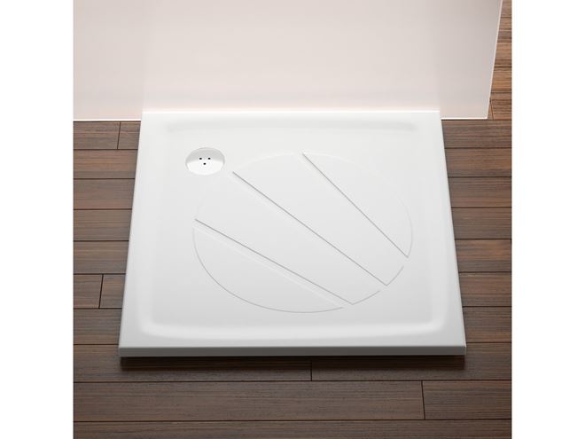 RAVAK PERSEUS PRO 80 sprchová vanička 80x80 cm, litý mramor, bez nožiček, s protiskluzem XA034401010 Obrázek - fotka