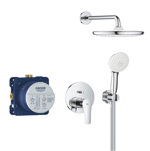 GROHE EUROSMART sprchový set s podomítkovou baterií, horní sprcha, ruční sprcha se 2 proudy, hadice, držák, chrom 25288000 Obrázek - Hlavní obrázek