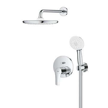 GROHE EUROSMART sprchový set s podomítkovou baterií, horní sprcha, ruční sprcha se 2 proudy, hadice, držák, chrom 25288000 Obrázek - fotka
