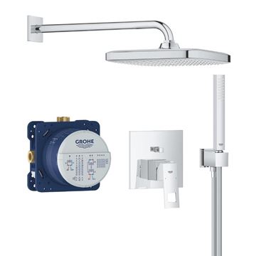 GROHE EUROCUBE sprchový set s podomítkovou baterií, horní sprcha, ruční sprcha, hadice, držák, chrom