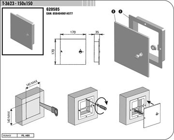 SLOVARM vanová dvířka 150x150 mm, bílá T-3623 150x150 Obrázek - fotka