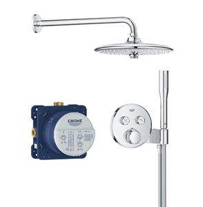 GROHE GROHTHERM SMARTCONTROL sprchový set s podomítkovou termostatickou baterií, horní sprcha, ruční sprcha se 3 proudy, hadice, držák, chrom