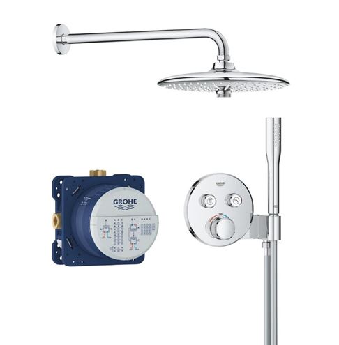 GROHE GROHTHERM SMARTCONTROL sprchový set s podomítkovou termostatickou baterií, horní sprcha, ruční sprcha se 3 proudy, hadice, držák, chrom 34867000 Obrázek - Hlavní obrázek
