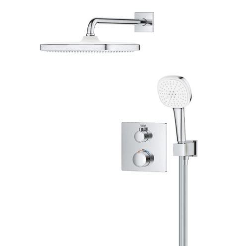 GROHE GROHTHERM sprchový set s podomítkovou termostatickou baterií, horní sprcha, ruční sprcha se 2 proudy, hadice, držák, chrom 34871000 Obrázek - fotka