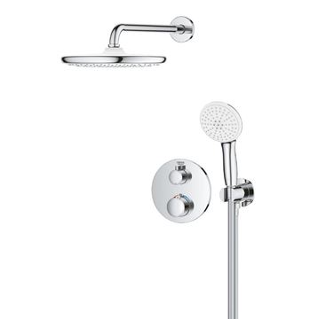 GROHE GROHTHERM sprchový set s podomítkovou termostatickou baterií, horní sprcha, ruční sprcha se 2 proudy, hadice, držák, chrom 34872000 Obrázek - fotka