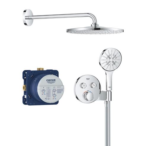 GROHE GROHTHERM SMARTCONTROL sprchový set s podomítkovou termostatickou baterií, horní sprcha, ruční sprcha se 3 proudy, hadice, držák, chrom 34866000 Obrázek - Hlavní obrázek