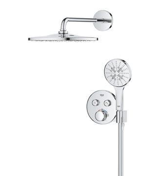 GROHE GROHTHERM SMARTCONTROL sprchový set s podomítkovou termostatickou baterií, horní sprcha, ruční sprcha se 3 proudy, hadice, držák, chrom 34866000 Obrázek - fotka