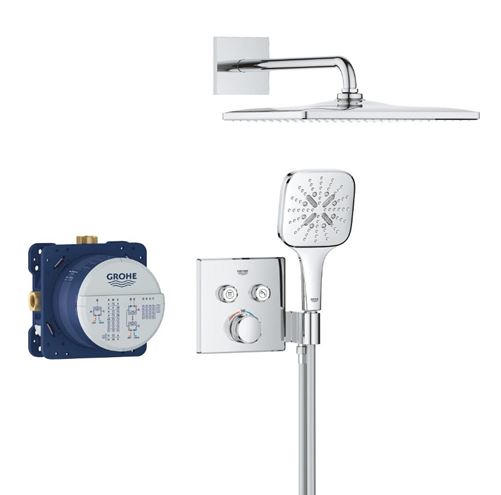 GROHE GROHTHERM SMARTCONTROL sprchový set s podomítkovou termostatickou baterií, horní sprcha, ruční sprcha se 3 proudy, hadice, držák, Water Saving, chrom 34865000 Obrázek - Hlavní obrázek
