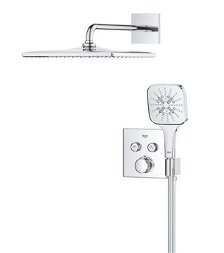 GROHE GROHTHERM SMARTCONTROL sprchový set s podomítkovou termostatickou baterií, horní sprcha, ruční sprcha se 3 proudy, hadice, držák, Water Saving, chrom 34865000 Obrázek - fotka