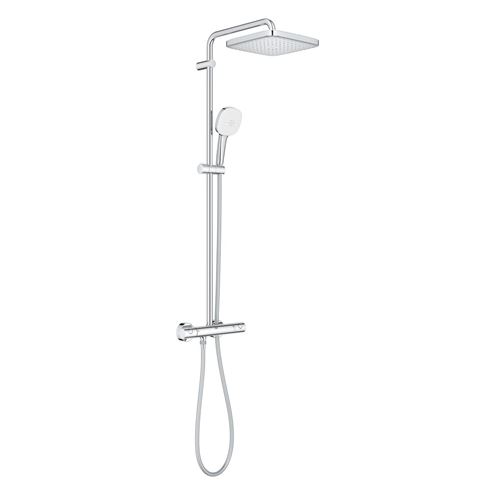 GROHE TEMPESTA SYSTEM 250 CUBE sprchový set s termostatickou baterií, horní sprcha, ruční sprcha se 2 proudy, tyč, hadice, Water Saving, chrom 26689001 Obrázek - fotka