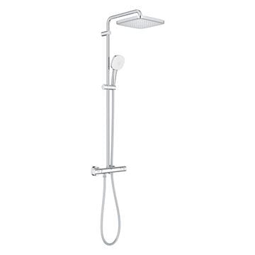 GROHE TEMPESTA SYSTEM 250 CUBE sprchový set s termostatickou baterií, horní sprcha, ruční sprcha se 2 proudy, tyč, hadice, Water Saving, chrom 26689001 Obrázek - fotka
