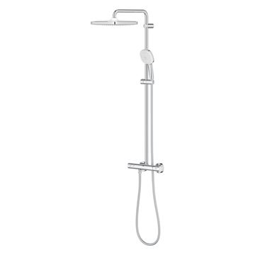 GROHE TEMPESTA SYSTEM 250 CUBE sprchový set s termostatickou baterií, horní sprcha, ruční sprcha se 2 proudy, tyč, hadice, Water Saving, chrom 26689001 Obrázek - fotka