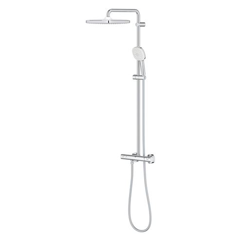 GROHE TEMPESTA SYSTEM 250 CUBE sprchový set s termostatickou baterií, horní sprcha, ruční sprcha se 2 proudy, tyč, hadice, Water Saving, chrom 26689001 Obrázek - fotka