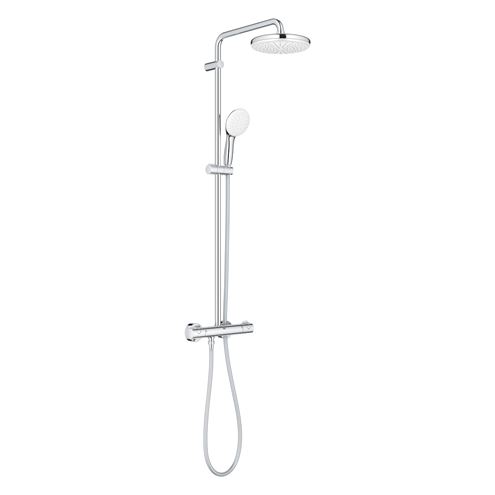 GROHE TEMPESTA SYSTEM 210 sprchový set s termostatickou baterií, horní sprcha, ruční sprcha, tyč, hadice, Water Saving, chrom 26811001 Obrázek - fotka