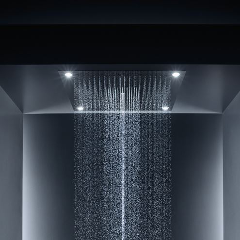 AXOR SHOWER SOLUTIONS SHOWERHEAVEN 970/970 3JET horní sprcha 970x970 mm, 3 proudy, s LED osvětlením, vzhled nerezu 10623800 Obrázek - fotka