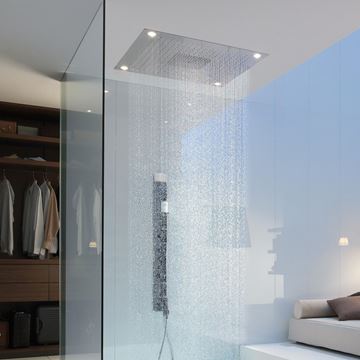 AXOR SHOWER SOLUTIONS SHOWERHEAVEN 970/970 3JET horní sprcha 970x970 mm, 3 proudy, s LED osvětlením, vzhled nerezu 10623800 Obrázek - fotka