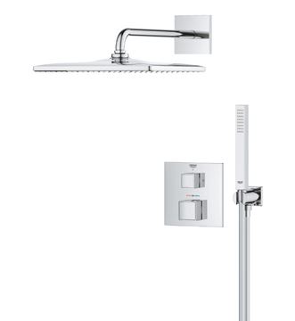 GROHE GROHTHERM CUBE sprchový set s podomítkovou termostatickou baterií, horní sprcha, ruční sprcha, hadice, držák, chrom 34868000 Obrázek - fotka