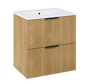 JIKA NOBU skříňka pod umyvadlo 60x45,2x63,5 cm, 2 zásuvky, přírodní dub