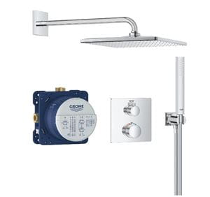GROHE GROHTHERM sprchový set s podomítkovou termostatickou baterií, horní sprcha, ruční sprcha, hadice, držák, Water Saving, chrom