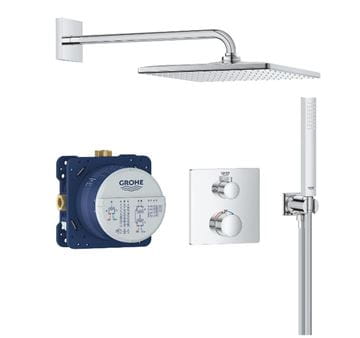 GROHE GROHTHERM sprchový set s podomítkovou termostatickou baterií, horní sprcha, ruční sprcha, hadice, držák, Water Saving, chrom
