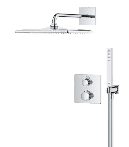 GROHE GROHTHERM sprchový set s podomítkovou termostatickou baterií, horní sprcha, ruční sprcha, hadice, držák, Water Saving, chrom 34870000 Obrázek - fotka