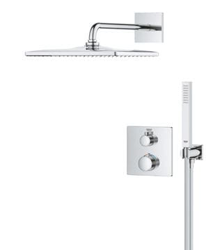GROHE GROHTHERM sprchový set s podomítkovou termostatickou baterií, horní sprcha, ruční sprcha, hadice, držák, Water Saving, chrom 34870000 Obrázek - fotka