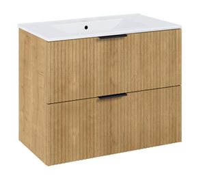 JIKA NOBU skříňka pod umyvadlo 80x45,2x63,5 cm, 2 zásuvky, přírodní dub