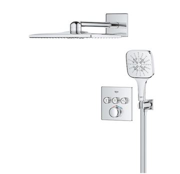 GROHE GROHTHERM SMARTCONTROL sprchový set s podomítkovou termostatickou baterií, horní sprcha, ruční sprcha se 3 proudy, hadice, držák, Water Saving, chrom 34864000 Obrázek - fotka