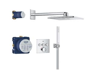 GROHE SMARTCONTROL sprchový set s podomítkovou termostatickou baterií, horní sprcha, ruční sprcha, hadice, držák, Water Saving, chrom