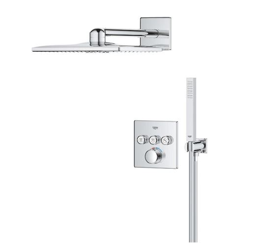 GROHE SMARTCONTROL sprchový set s podomítkovou termostatickou baterií, horní sprcha, ruční sprcha, hadice, držák, Water Saving, chrom 34873000 Obrázek - fotka