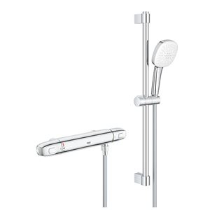 GROHE GROHTHERM 1000 sprchový set s termostatickou baterií, ruční sprcha se 2 proudy, tyč, hadice, Water Saving, chrom