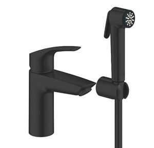 GROHE EUROSMART umyvadlová stojánková baterie, s bidetovou sprškou, Water Saving, matná černá
