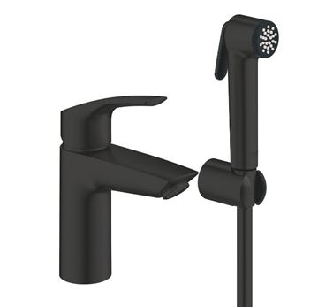 GROHE EUROSMART umyvadlová stojánková baterie, s bidetovou sprškou, Water Saving, matná černá