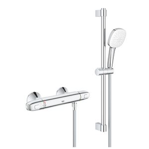 GROHE GROHTHERM 1000 sprchový set s termostatickou baterií, ruční sprcha se 2 proudy, tyč, hadice, Water Saving, chrom