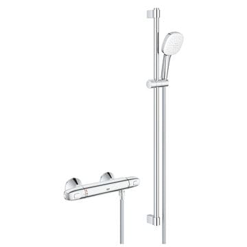 GROHE GROHTHERM 1000 sprchový set s termostatickou baterií, ruční sprcha se 2 proudy, tyč, hadice, Water Saving, chrom