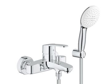 GROHE EUROSTYLE COSMOPOLITAN vanová nástěnná baterie, s přepínačem, se sprchovou soupravou, chrom