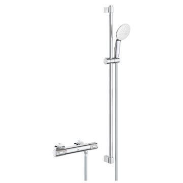 GROHE GROHTHERM 1000 PERFORMANCE sprchový set s termostatickou baterií, ruční sprcha se 2 proudy, tyč, hadice, Water Saving, chrom