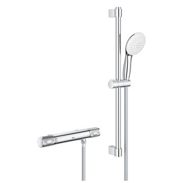 GROHE GROHTHERM 1000 PERFORMANCE sprchový set s termostatickou baterií, ruční sprcha se 2 proudy, tyč, hadice, Water Saving, chrom