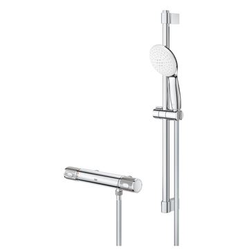GROHE GROHTHERM 1000 PERFORMANCE sprchový set s termostatickou baterií, ruční sprcha se 2 proudy, tyč, hadice, Water Saving, chrom 34836001 Obrázek - fotka