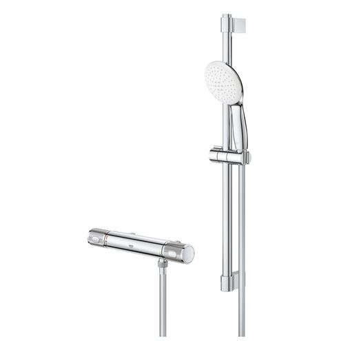 GROHE GROHTHERM 1000 PERFORMANCE sprchový set s termostatickou baterií, ruční sprcha se 2 proudy, tyč, hadice, Water Saving, chrom 34836001 Obrázek - fotka