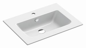 CATALANO PROGETTO umyvadlo 62 cm, s otvorem pro baterii a přepadem, Cataglaze+Silver Titanium