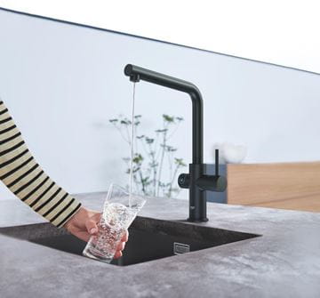 GROHE BLUE HOME dřezová elektronická baterie, s filtračním a chladícím zařízením, Bluetooth, napájení ze sítě, černá 31454KS1 Obrázek - fotka