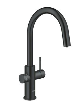 GROHE BLUE HOME dřezová elektronická baterie, s vytahovací koncovkou, s filtračním a chladícím zařízením, Bluetooth, napájení ze sítě, černá 31541KS0 Obrázek - fotka