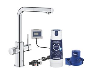 GROHE BLUE PURE MINTA dřezová baterie, s vytahovací koncovkou, s filtračním zařízením, chrom