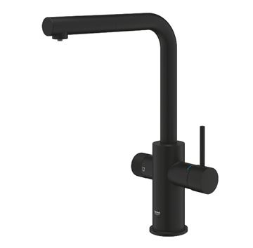 GROHE BLUE PURE MINTA dřezová baterie, s vytahovací koncovkou, s filtračním zařízením, phamtom black