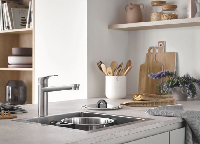GROHE EUROSMART dřezová baterie, supersteel 30463DC0 Obrázek - fotka